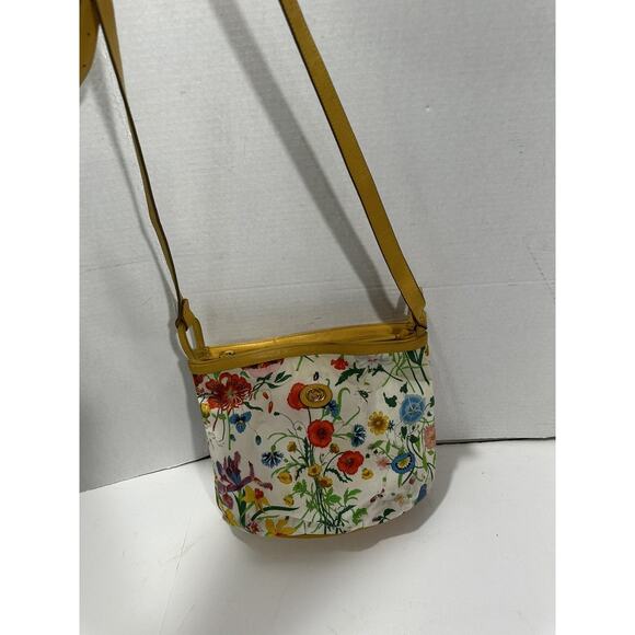 Gucci Flora Canvas Vintage White Yellow Bag Purse Crossbody Floral Japan READ*** - Picture 14 of 16
